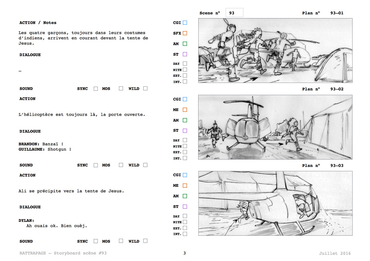 Rattrapage — storyboard — scène hélicoptère, page 3