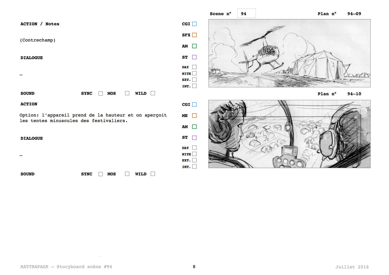 Rattrapage — storyboard — scène hélicoptère, page 8