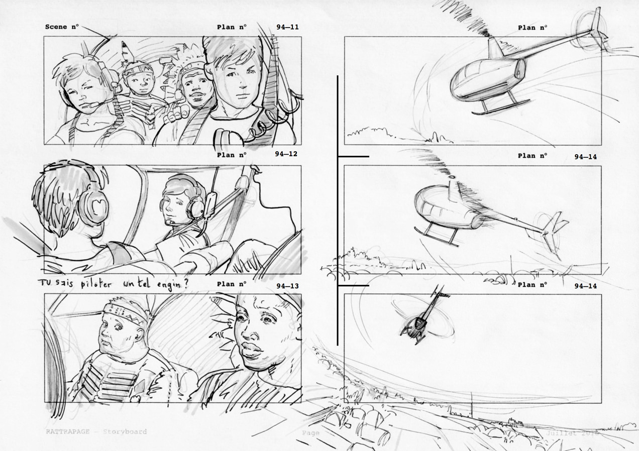Rattrapage — storyboard — scène hélicoptère, page 9